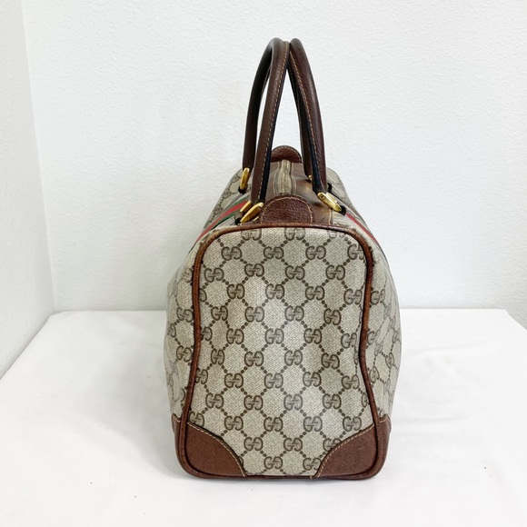 Gucci 1980’s Vintage Boston Bag Satchel Monogram - Picture 2 of 10